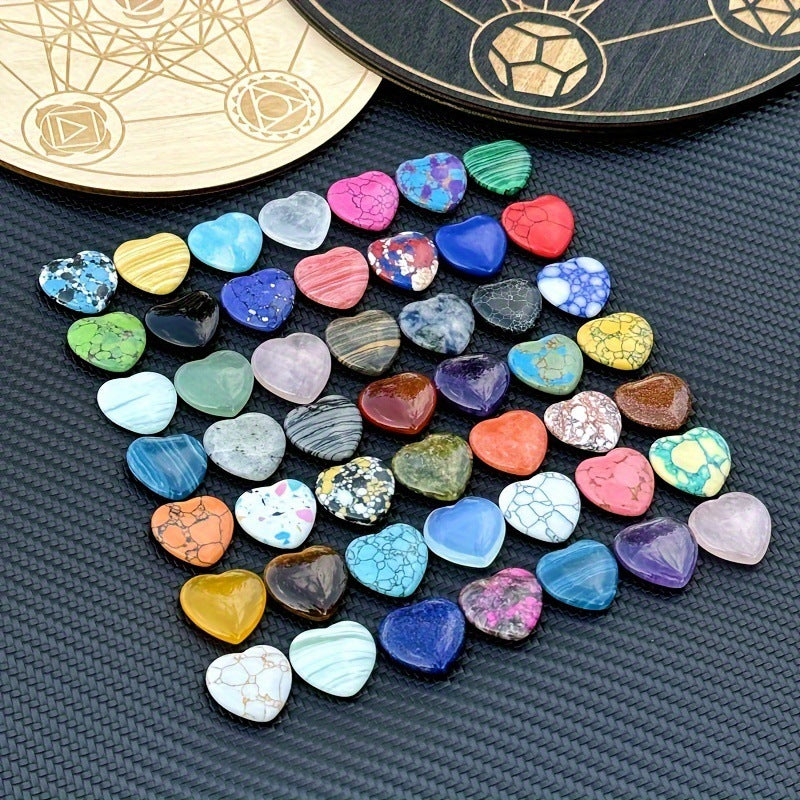Crystal Heart Gem Ornaments Set - Small Decorative Love Crystals for Home & Garden