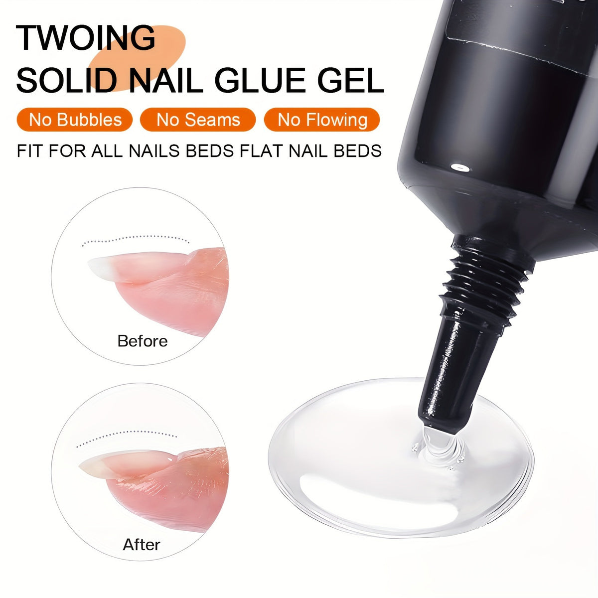Multi-Functional Nail Glue for Nail Art - Transparent, 10ML, 1 or 3 Pack
