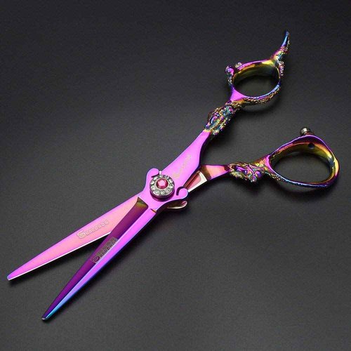 5.5/6 /7 Inch Purple Dragon Knight Professional Japanese Hair Scissors Barber Scissors Set (5.5 inch 2pc)