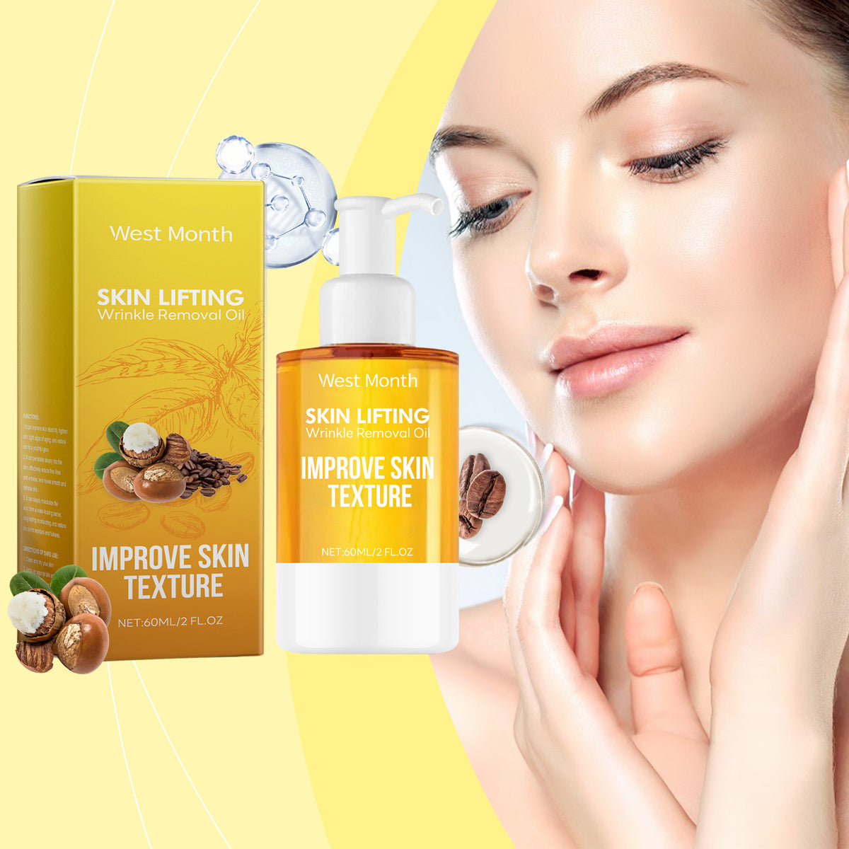 Facial Firming Oil Hydrating Moisturizer with Hyaluronic Acid - 60ml