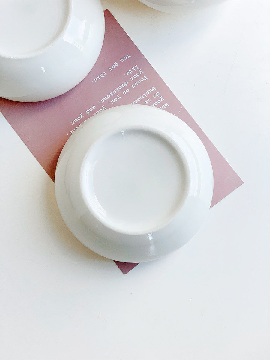 Korean-Style Ceramic Rice Bowl Set - Small Round Dining Bowls for Kitchen