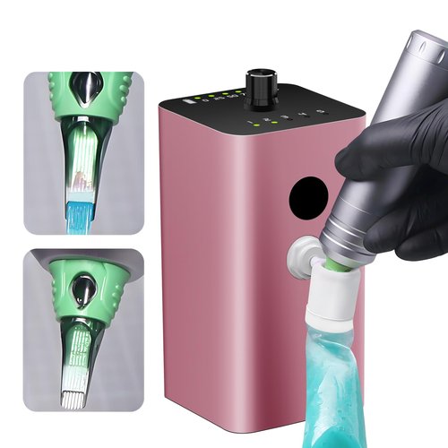 Tattoo Needle Cleaner Ink Washer,Automatic Sensing,Tattoo Cartridge Needles Cleaning Machine,Rinse Tattoo Needle Cartridges Ink,Tattoo Supplies,Suitable for Tattoo Beginners and Artists (PINK)