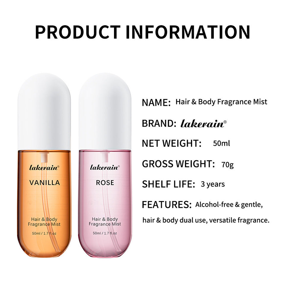 Vanilla Hair & Body Mist Spray 50ml Unisex Fragrance - Fresh Scent