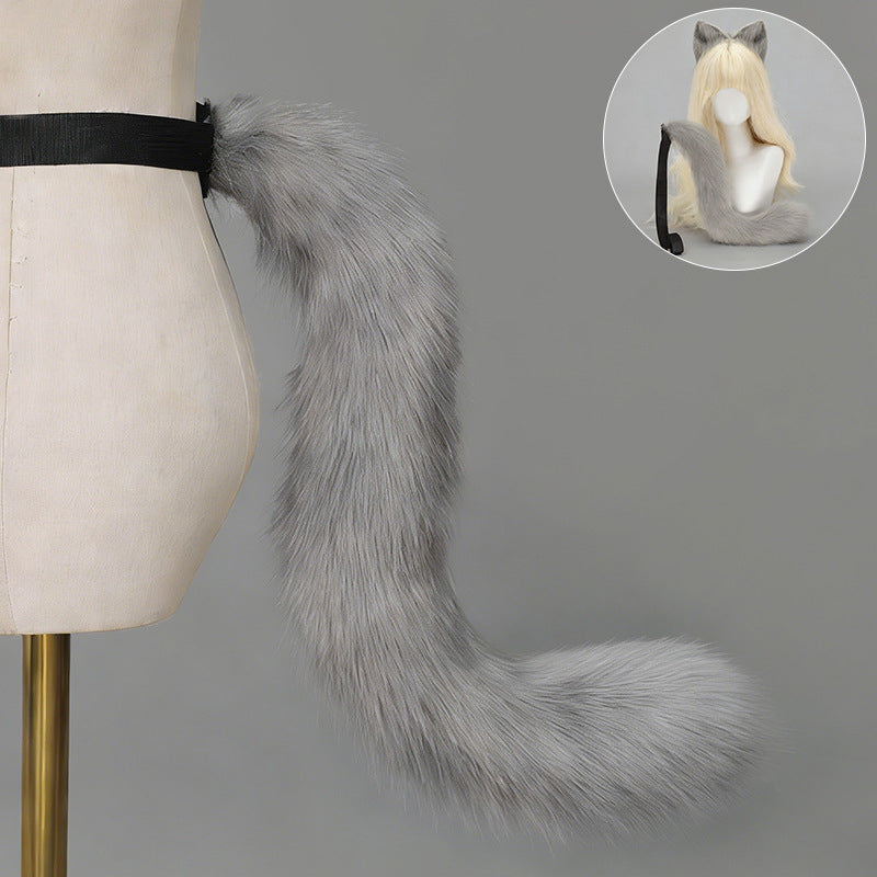 Cat Ear Headband and Tail Set - Plush, Trendy Cat Costume Accessory