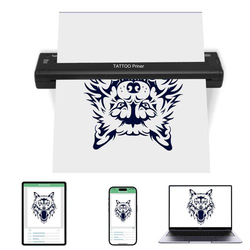 YILONG Tattoo Stencil Printer, Bluetooth Thermal Transfe Machine - Portable ATS886 Tattoo Printer Machine for Artists & Beginners Supplies,Compatible with Smartphone/Pc