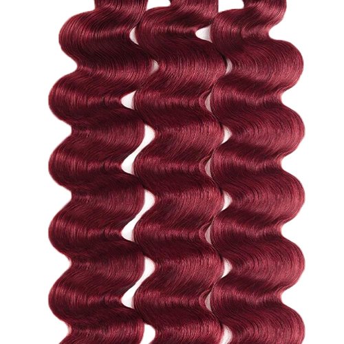 Vinmdonm 99J Human Hair Bundles Wine Red Body Wave 3 Bundles 20 22 24 inch Burgundy Bundle Human Hair Extensions for Women