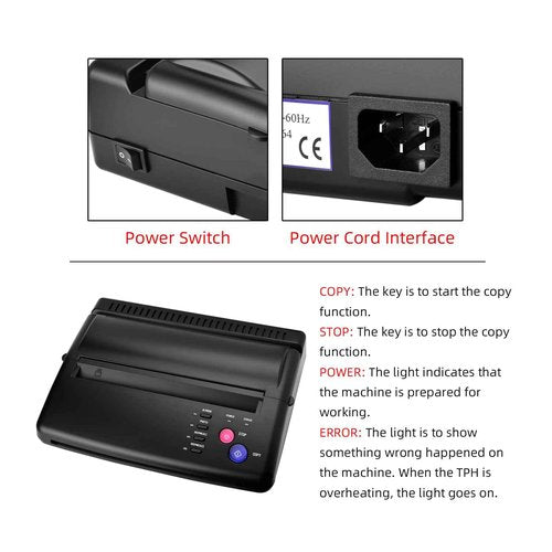 ATOMUS Tattoo Transfer Machine Printer Tattoo Transfer Stencil Machine Copier 116F Update Version