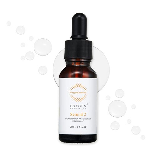 OxygenCeuticals Serum 12 – Pure Vitamin C 12% + Vitamin E Antioxidant Brightening Serum, Gentle Formula for Sensitive Skin, Improves Tone & Radiance. 1.01 fl.oz (30ml)