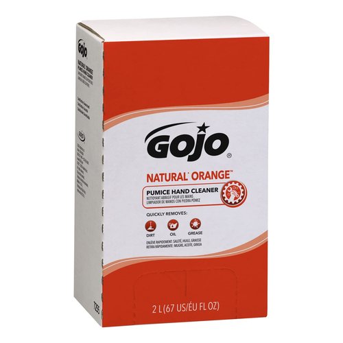GOJO NATURAL ORANGE Pumice Hand Cleaner 2000 mL Quick Acting Lotion Hand Cleaner with Pumice Refill PRO TDX Dispenser (Pack of 4) - 7255-04