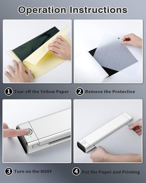 Phomemo Tattoo Stencil Printer with Case, Bluetooth Tattoo Machine with 10pcs Transfer Paper, Thermal Portable Printer for Artists & Beginners, Compatible with Phone & PC, Silver