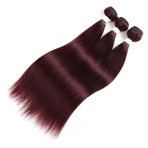 REMY HAIR Red Human Hair Bundles 99j Straight 12 14 16 Inch Burgundy Unprocessed Brazilian Virgin Hair 3 Bundles Auburn Double Weft Extension