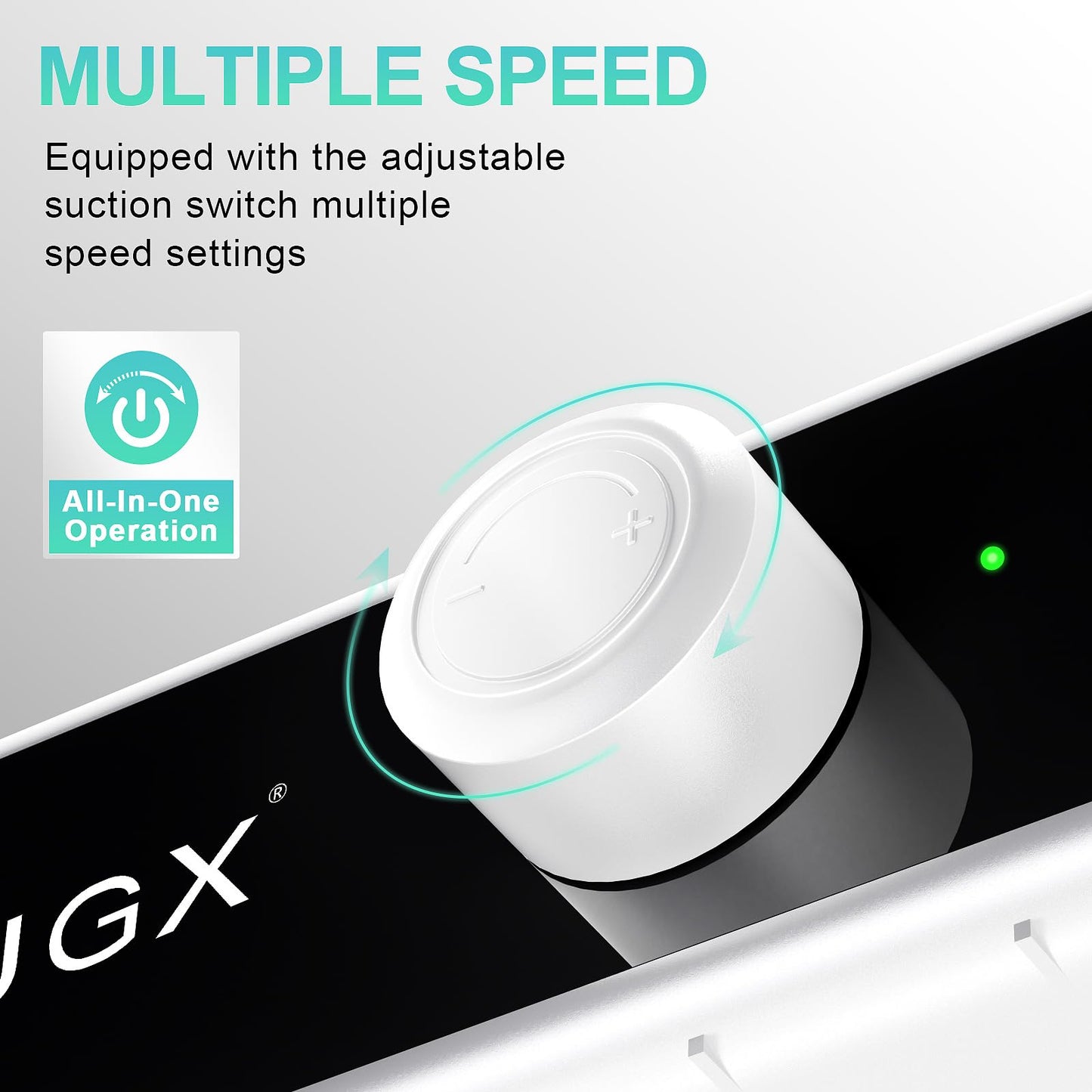 L'UGX Professional Nail Dust Collector, 6200RPM Nail Vacuum Dust Collector Nail Tech Fan Extractor Powerful Suction Machine for Acrylic Nail Polishing, Perfect for Home Salon Use