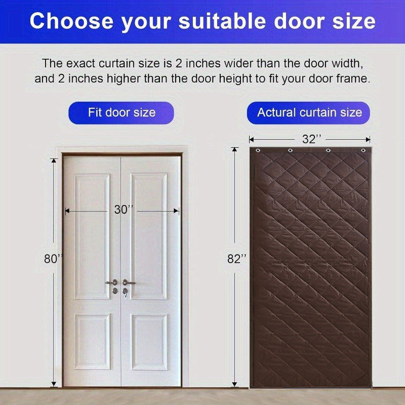 Magnetic Sealed Insulated Door Curtain - Windproof, Soundproof, Heat Blocker for Home Garage Retail