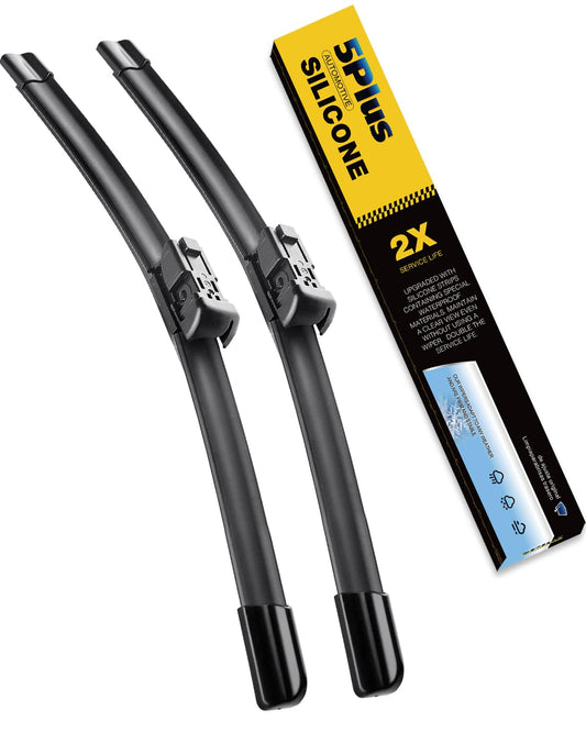 5 PLUS® Silicone Wiper Bades 22 18 Inch Replacement For 2015 2016 2017 Chevy Colorado / 2015-2018 GMC Canyon,Premium All-Season Automotive Replacement Windshield Wiper Blades With Water Repellent