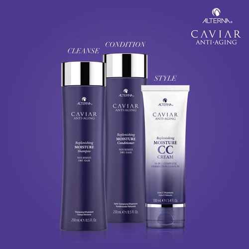 Alterna Haircare CAVIAR Anti-Aging Replenishing Moisture Shampoo and Conditioner Standard Set, 8.5oz each | Protects, Restores and Hydrates | Sulfate Free