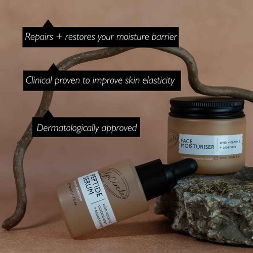 UpCircle Elasticity Boosting Duo – Peptide Serum and Face Moisturiser Duo – Niacinamide, Tripeptide + Aloe Vera – Boosts collagen + elasticity - Vegan + Cruelty-Free