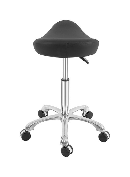 MWOSEN Saddle Stool Rolling Swivel Height Adjustable with Wheels. Saddle Chair Salon, Spa, Tattoo, Pedicure, Massage -Esthetician Chair(Black)