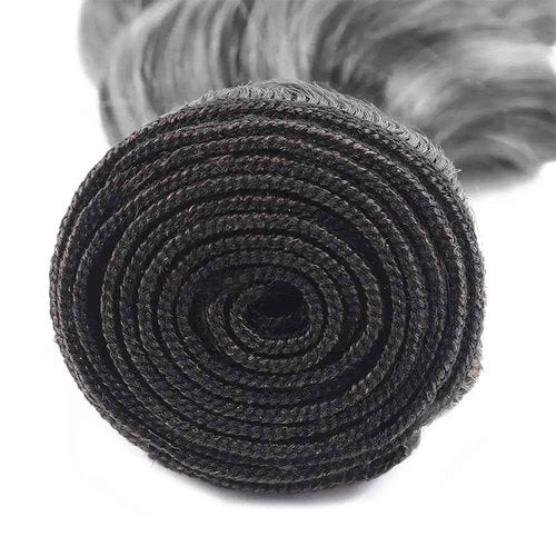 P1Bgrey Bundles Highlight Deep Wave Human Hair Bundle Grey Hair Weave Two Tone Black And Foxy Silver 3 Bundles 12 14 16 Inch #1Bgray Ombre Deep Curly Bundle