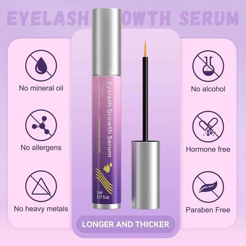 Premium Eyelash Growth Serum, Thicker, and Fuller Lashes, Non-Irritating Formula- Brown
