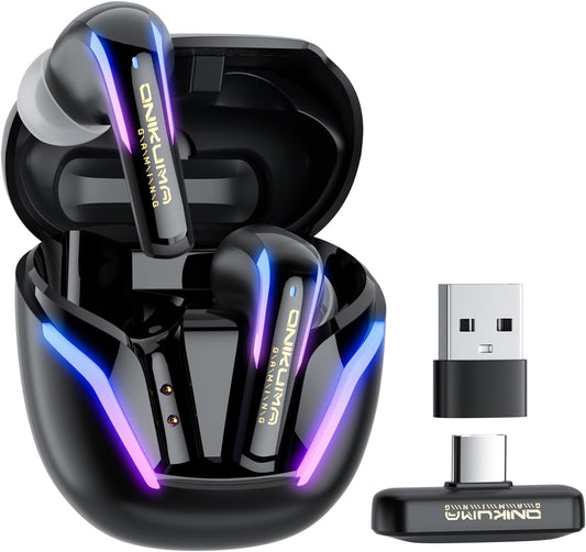 2.4G Wireless Gaming Earbuds with ENC Mic, 20ms Low-Latency for PS5/4, Meta Quest 3/3S/2, 2.4GHz Bluetooth Dual-Mode Headphones for Phone, Pad, Laptop, Steam Deck, Switch, PC, VR(with USB-C Dongle)