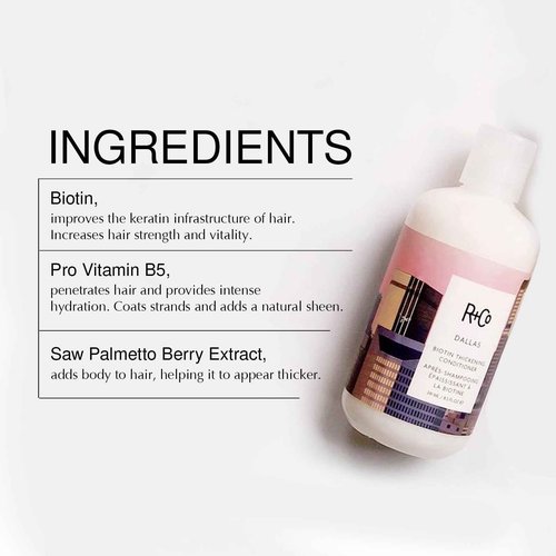 R+Co Dallas Biotin Thickening Shampoo & Conditioner Set + Deluxe Sample (0.5oz) | Adds Volume, Strength & Fullness | Sulfate-Free, Vegan + Cruelty-Free | 8.5oz (Pack of 2)