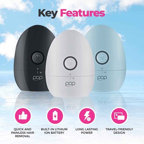 Pop Sonic Moon Shaver (Slate) - Face & Body Shavers for Men & Women - 3 Floating Rotary Heads Face Shaver w/Removable Cap - Long Lasting Lithium-ion Battery Portable Electric Shaver & Leg Shaver