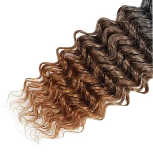 26 28 30 Inch 1B430 Bundles Human Hair Ombre Deep Wave Bundles 3 Tone Black and Color #4 Mixed With Color #30 Bundles Dark Brown Bundles Peruvian Virgin Chocolate Brown Human Hair 3 Bundles