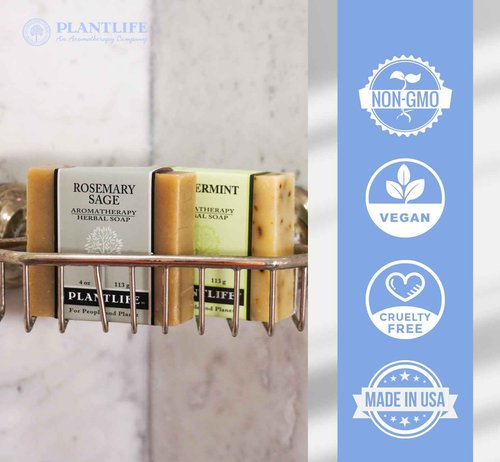 Plantlife Top 6 Herbal Bar Soaps - Moisturizing and Soothing Soap for Your Skin - Hand Crafted Using Plant-Based Ingredients - Made in California 4oz Bar