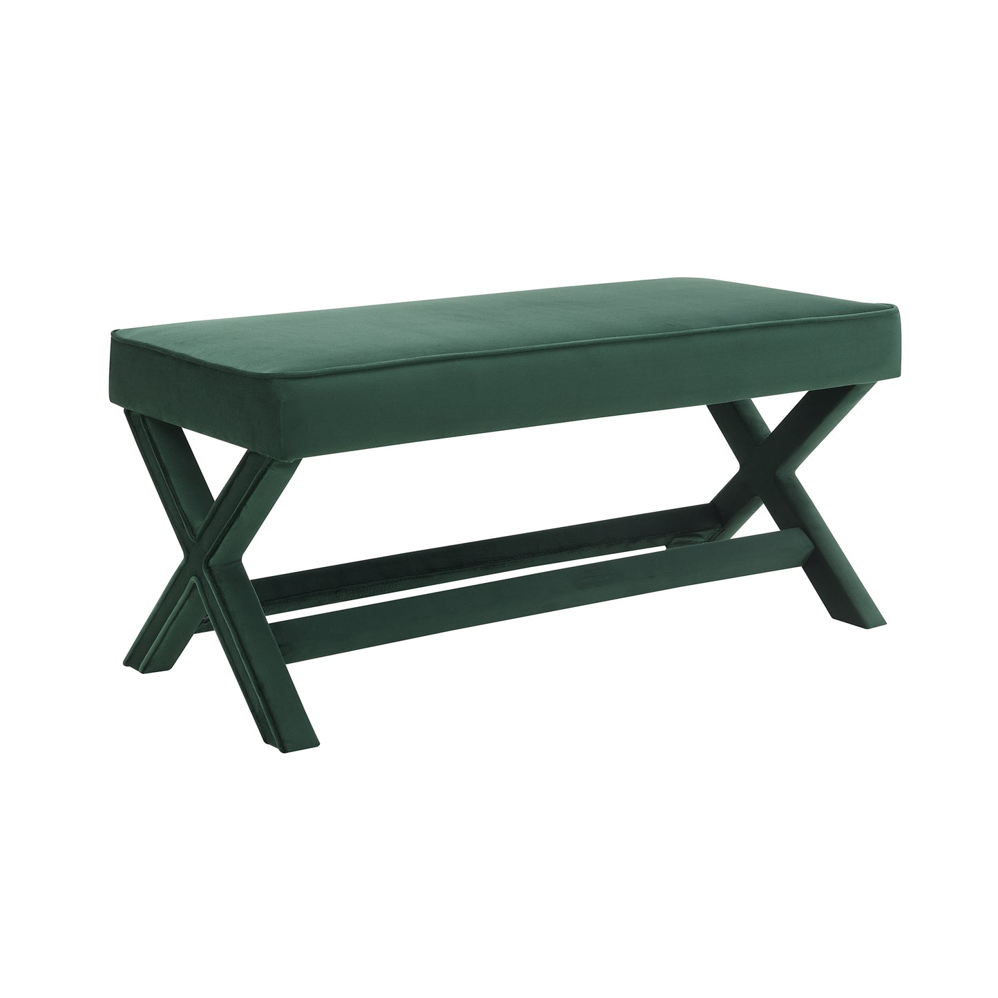 Comfort Double Bench Upholstered In Velvet Fabric,Stool With Stylish