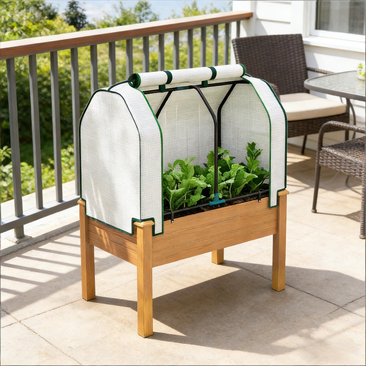 Raised Garden Bed Planter Box - Sand Color, Durable Materials