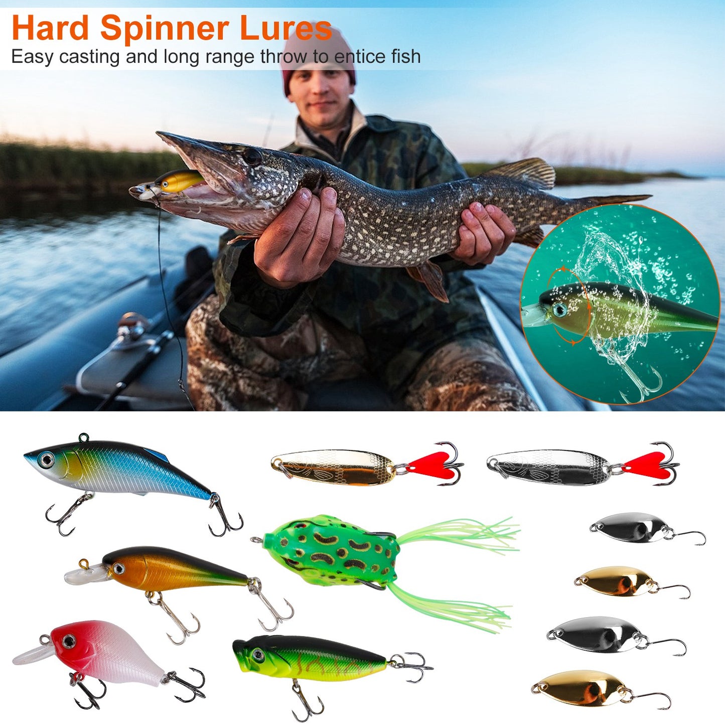 383-Piece Fishing Lures Kit with Tackle Boxes for Bass & Trout