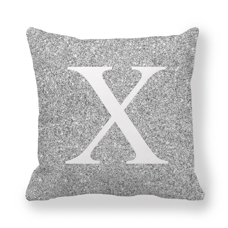 Gray Shading Encrypted English Letters Pillow Cover 45x45cm Fabric Home Decor