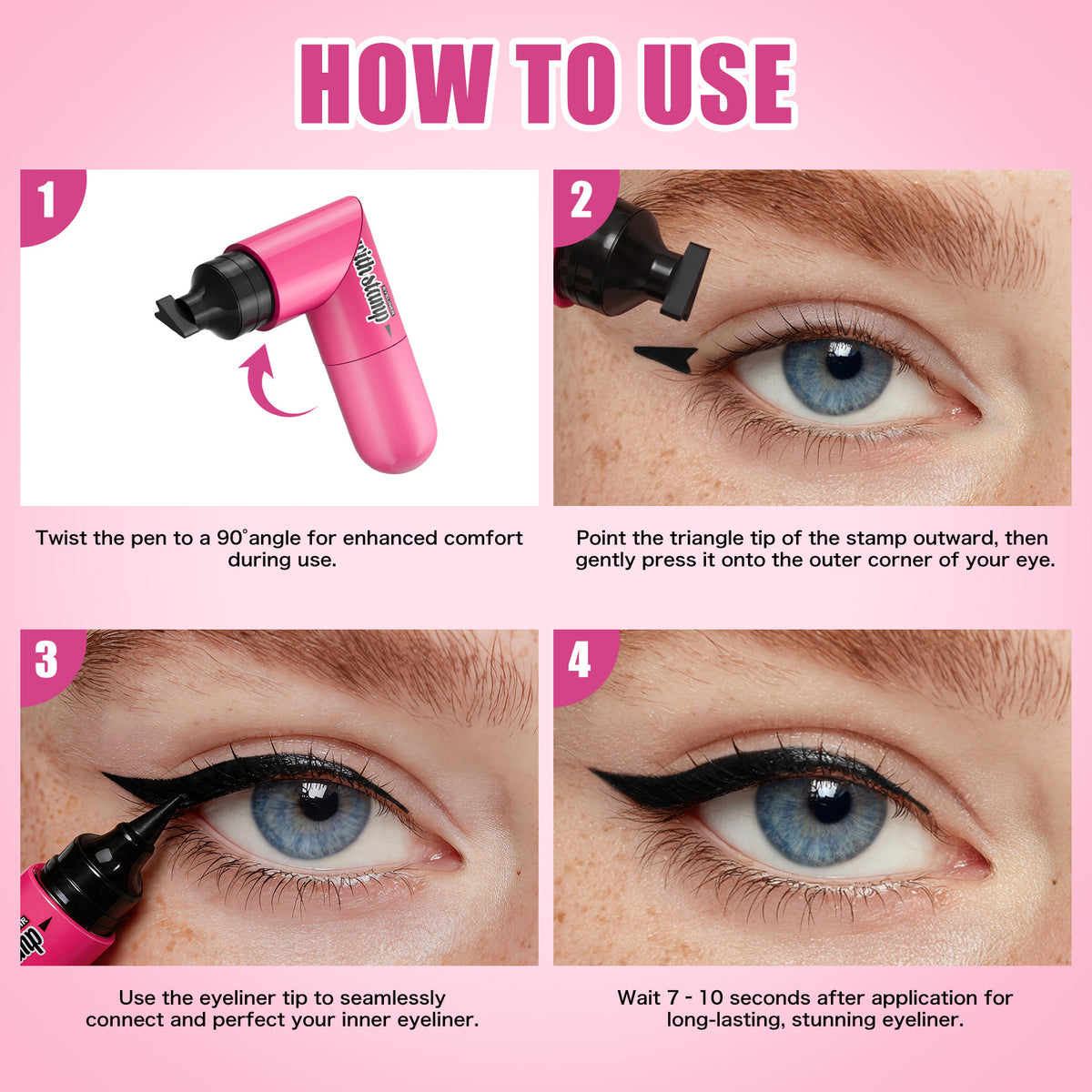 Double Headed Waterproof Eyeliner Pen - Black, 2ml, Liquid Makeup