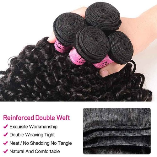 UNICE Human Hair Bundles Curly 8 10 12 inch 100% Unprocessed Malaysian Virgin Weave 3 Bundle Real Natural Black Human Hair Extensions 1B Natural Black Color for Women