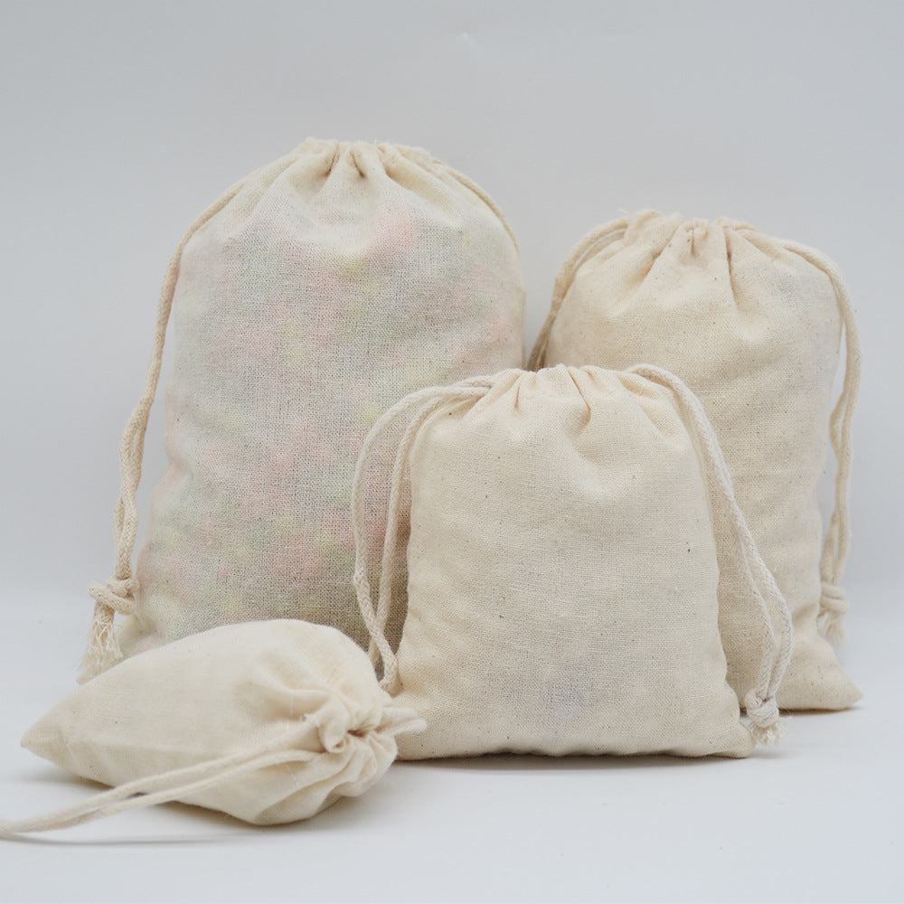 Cotton Drawstring Bag Set - Multiple Sizes for Arts, Crafts & Home Storage
