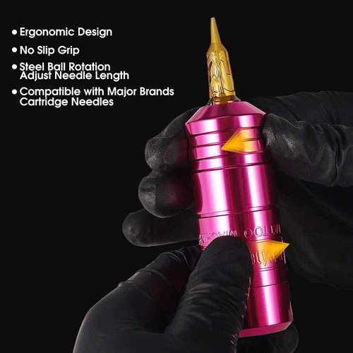 Ambition Torped 32mm Rotary Tattoo Machine Short Pen with Brushless Motor Professional Cartridges Tattoo Gun with RCA Cord for Tattoo Artists