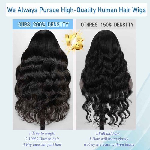 Nollipopco 30inch 13x6 Body Wave Lace Front Wigs Human Hair 200 Density HD Lace Frontal Wigs Pre Plucked with Baby Hair 12A Glueless Frontal Wigs for Black Women