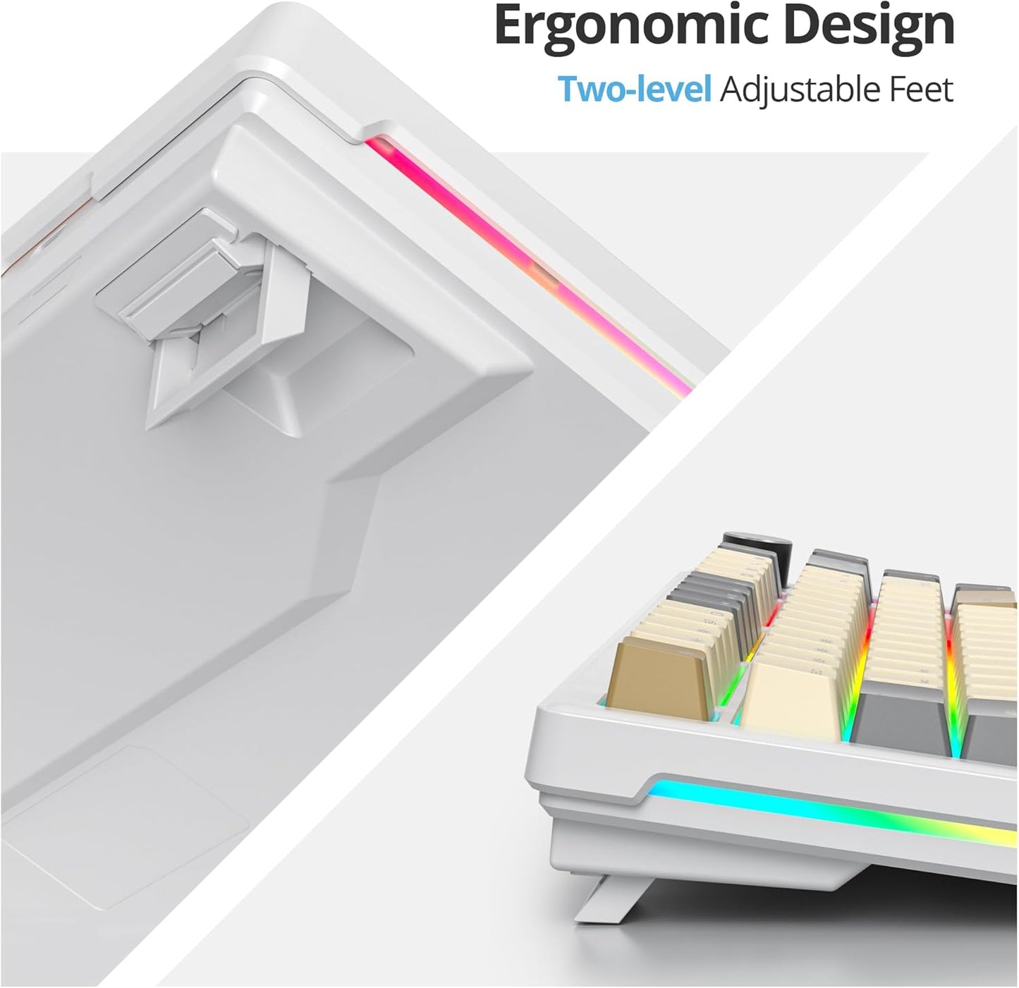 75% Cotton Candy Creamy Mechanical Keyboard Wired, Creamy Sound Gasket Gaming Thocky Keyboard with Knob, Hot Swappable RGB Custom Keyboard, Pre-lubed Cream Switch Keyboard (82 Candyfloss)