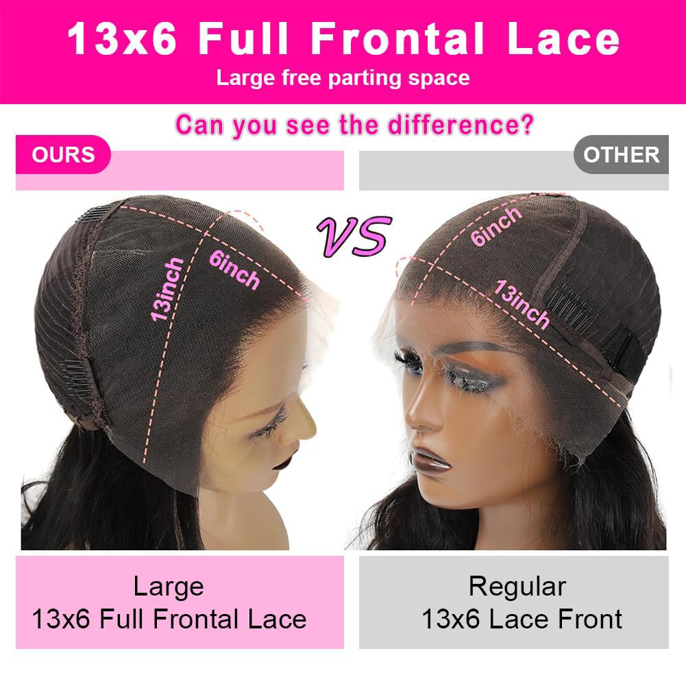 punhurt HD Lace Front Wigs Human Hair Pre Plucked Pre Bleached with Baby Hair Ear to Ear 13x6 Lace Frontal Wig 100% Brazilian Unprocessed Virgin Human Hair Wigs for Women 200% Density (26 Inch)