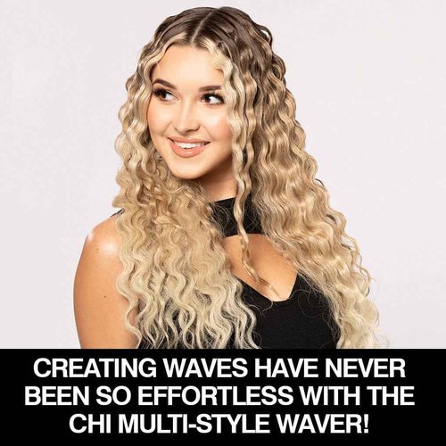 CHI Multi-Wave Styler, Hair Waver With Adjustable Barrel For Customizable Waves, Reduces Frizz & Increases Shine, Black