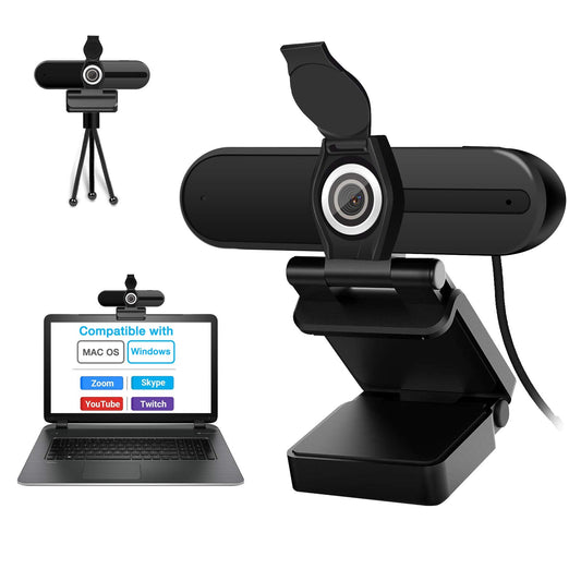 Akyta Computer Camera with Microphone, 1080P HD Laptop USB Webcam with Privacy Shutter and Tripod,90 Degree Wide Angle PC Web Camera for Zoom Meeting, YouTube Streaming