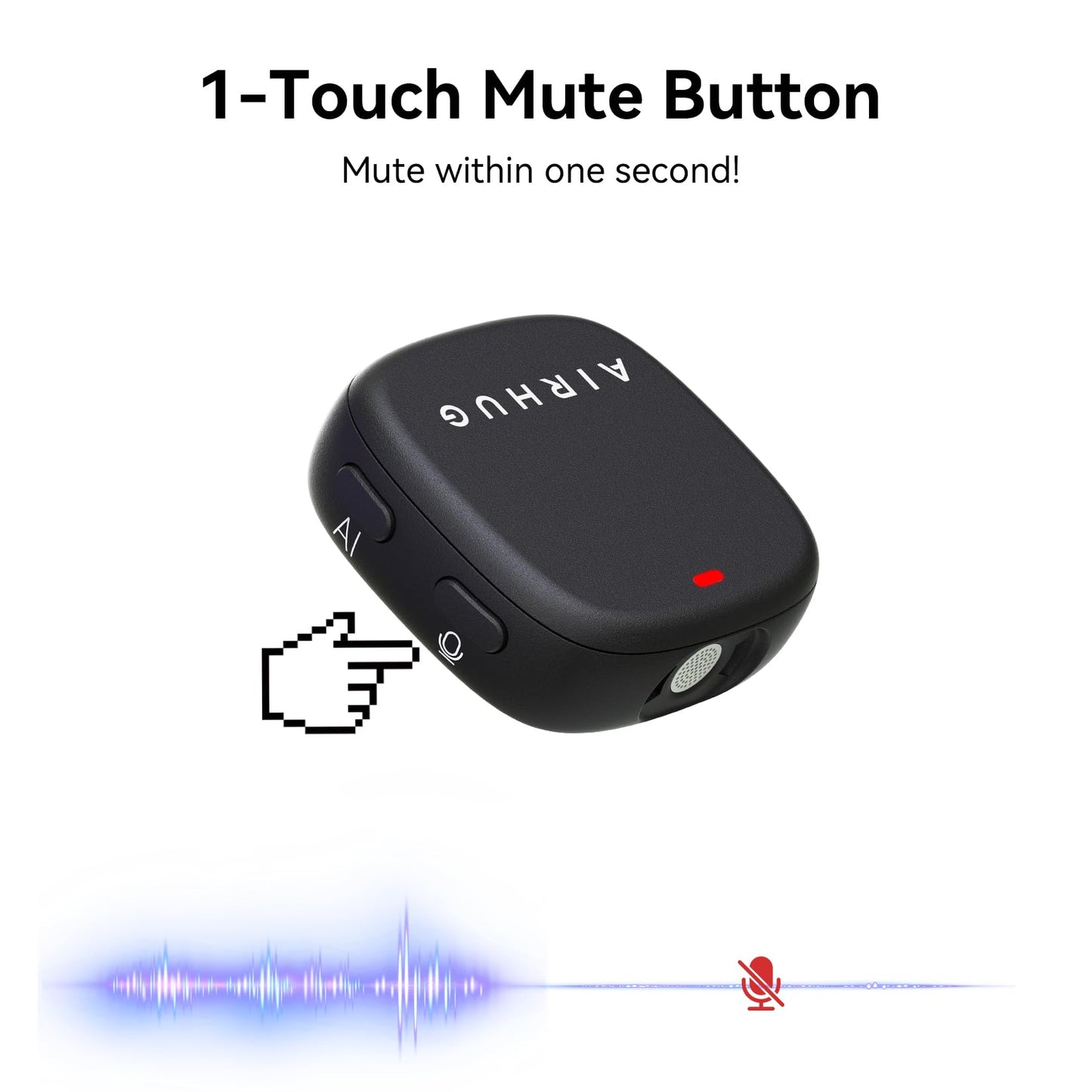 AIRHUG Conference USB Microphone, Desktop Computer Mic, Noise Canceling, Mute Button & LED Indicator, Plug & Play for Video Conference, Gaming, Online Class, Compatible with Windows & MacOS