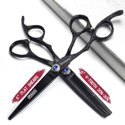 Hairdresser Professional Scissors Set - Left-Handed 6.0 Inch Hair Sparse Scissors - 440C (2pc)