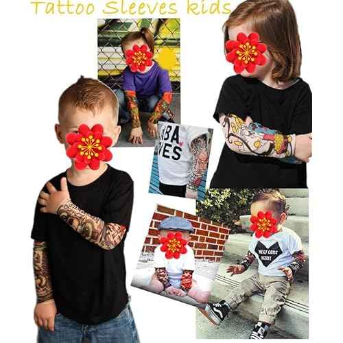 5 Pairs Fake Tattoo Arm Sleeves for Kids Boys Girls Temporary UV Protection Tattoo Arts Sleeve Sets