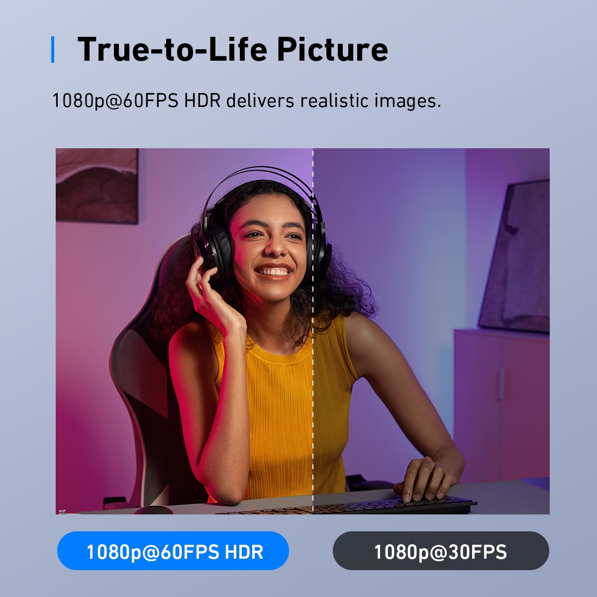 Anker AnkerWork C310 Webcam, 4K Webcam, 12 Megapixel, AI Auto Focus, AI Framing, AI Noise Canceling Mic, Built-in Privacy Cover, and Adjustable FOV, 1080p@60FPS HDR, for Video Calls and Livestreams
