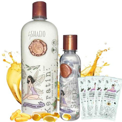 SHAEIO Keratin Hair Mask - 1 LITRO. RITUAL BOTANICO Keratina Organica Colombiana for Hair with 12 Natural Oils and Amino Acids