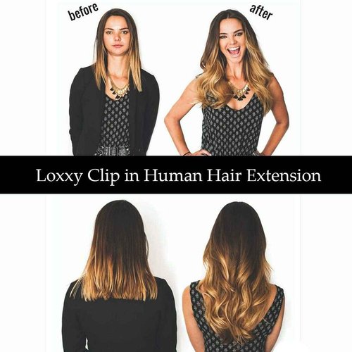 Loxxy Real Hair Extensions Clip in Human Hair Auturn Blonde Hair Clip in Extensions Double Weft Brazilian Remy Human Hair Clip ins #30 Blonde Clip in Extensions 14 Inch 7pcs 120g 16 Clips