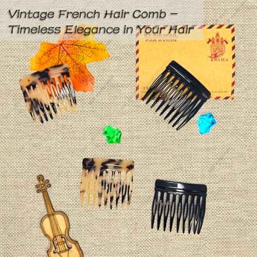 4-Piece Small French Combs for Fine Hair - Decorative Side Combs for Women Fine Thin Hair