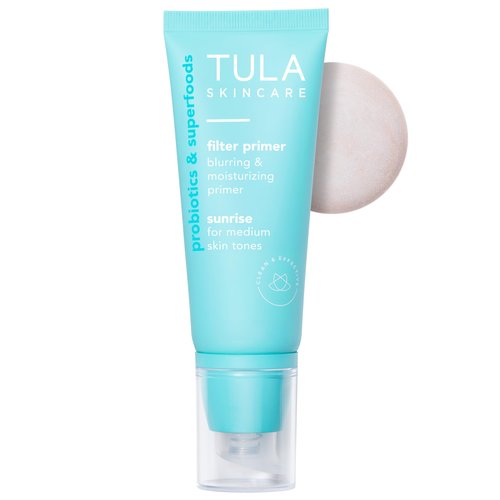 TULA Skin Care Face Filter Blurring and Moisturizing Primer - Supersize Sunrise, Evens the Appearance of Skin Tone & Redness, Hydrates & Improves Makeup Wear, 2.02fl oz