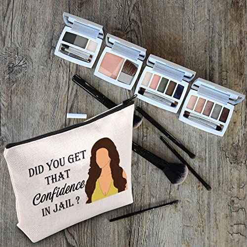 LEVLO Housewives Jail Gifts Did You Get That Confidence In Jail Makeup Bags Housewives Party Travel Bags Mother Gifts£¨Confidence In Jail£©
